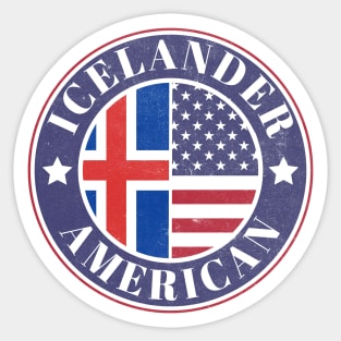 Proud Icelander-American Badge - Iceland Flag Sticker